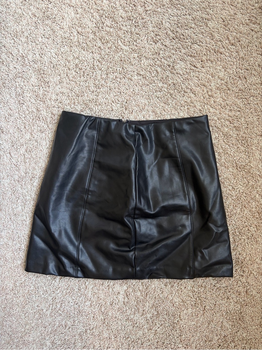 Black Faux Leather Mini Skirt